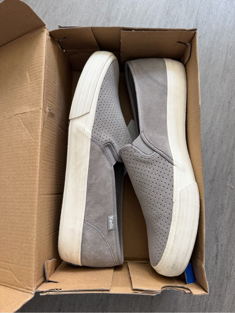 Keds Women’s Slip-On Loafers in Light Gray